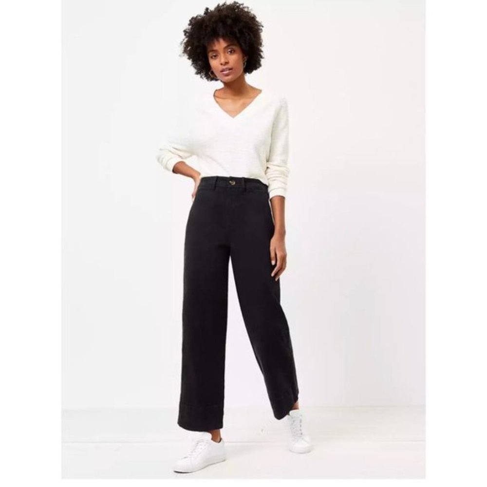 LOFT, Size 25, Curvy High Waist, Wide Leg Jeans, Black